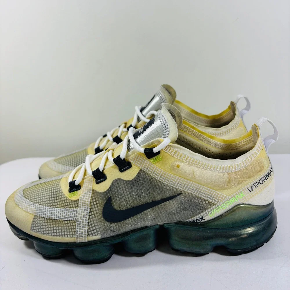 Nike Air Vapormax‎ 2019 PRM Platinum White Grey Lime Green AT6810-100 Men's 8
